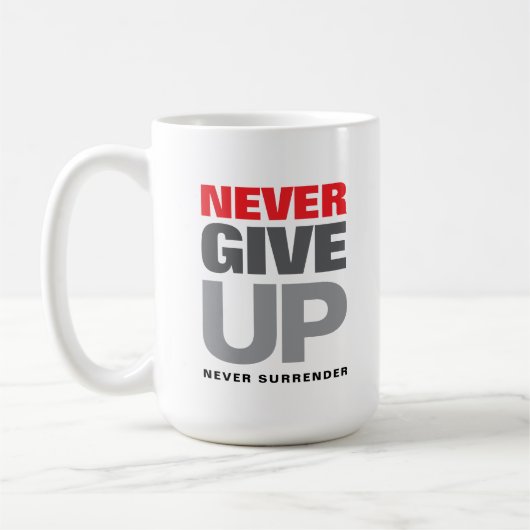 Mug Citation de motivation Ne jamais abandonner Ne jam (Gauche)