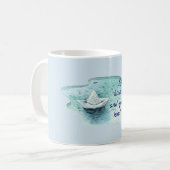 Mug Citation de mots semblables avec bateau en papier (Devant gauche)