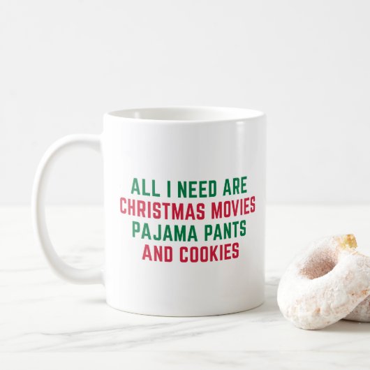 Mug Citation de Noël de films amusants de Noël (Avec donut)
