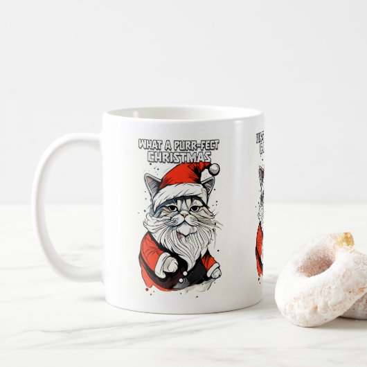 Mug Citation de Noël drôle mignonne Whimsical Père Noë (Avec donut)