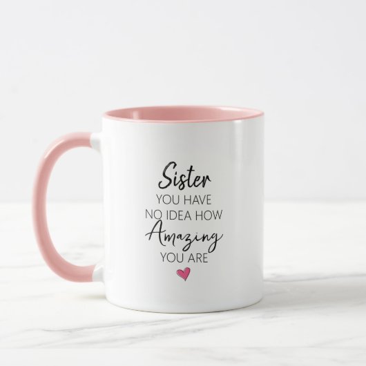 Mug Citation de nom d'anniversaire de sœur incroyable (Gauche)