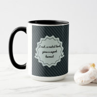 Mug Citation de Ovide en anglais - gris et noir -