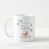 Mug Citation de papillons Russe Watercolor (Gauche)