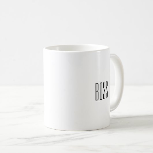 Mug Citation de patron noir blanc (Devant droit)