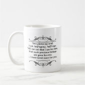 Mug Citation de persuasion de Jane Austen (Gauche)