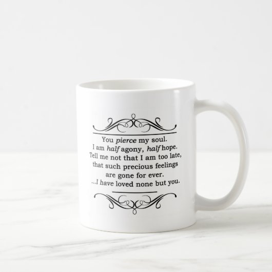 Mug Citation de persuasion de Jane Austen (Droite)