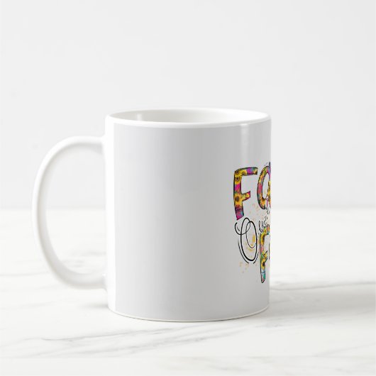 Mug Citation De Peur De Fleurs Foi Arrière - plan (Gauche)