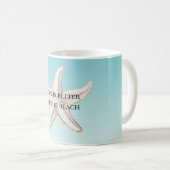 Mug Citation de plage Aqua Blue White Gold Starfish (Devant droit)