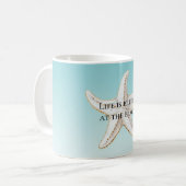 Mug Citation de plage Aqua Blue White Gold Starfish (Devant gauche)