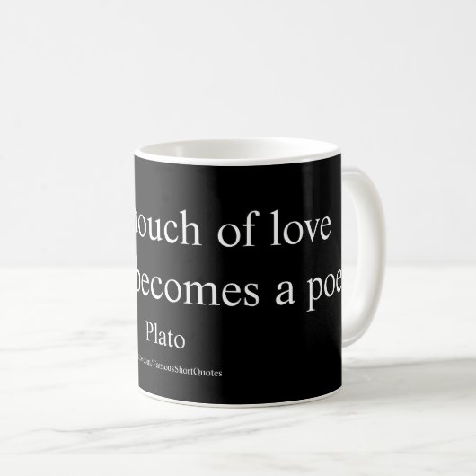Mug Citation de Platon ; Le Toucher de l'Amour (Devant droit)
