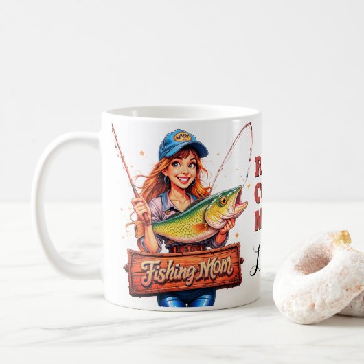 Mug Citation de poisson de maman de pêche (Avec donut)