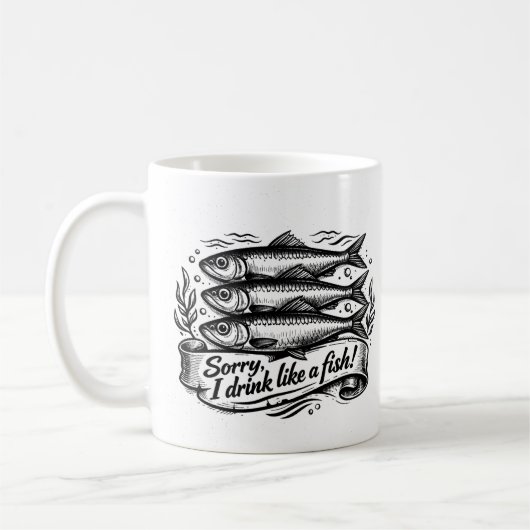 Mug Citation de poisson sardine mignon (Gauche)