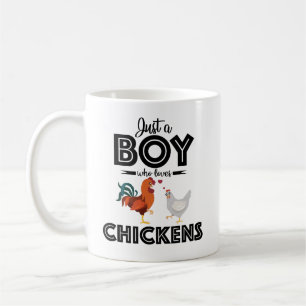 Mug Citation de poulet : Juste un garçon qui aime les 