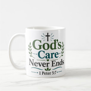 Mug Citation de prière chrétienne : Le soin de Dieu ne