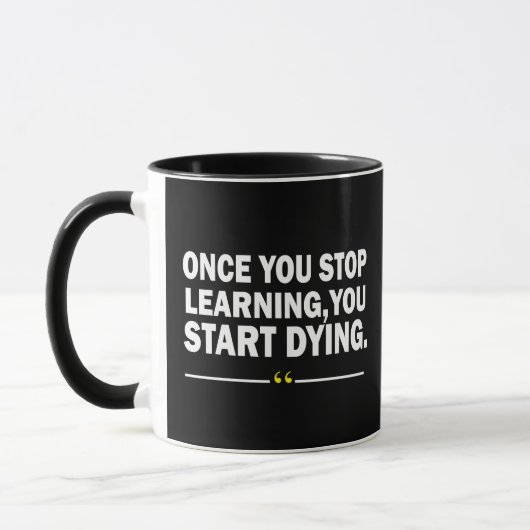 Mug Citation de professeur d'apprentissage motivant (Gauche)
