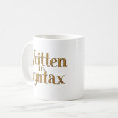 Mug Citation de programmeur élégant en or – Écrit en S (Devant gauche)