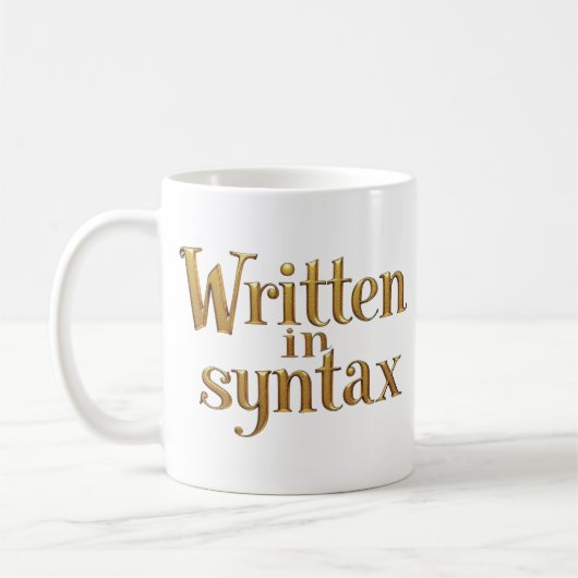 Mug Citation de programmeur élégant en or – Écrit en S (Gauche)