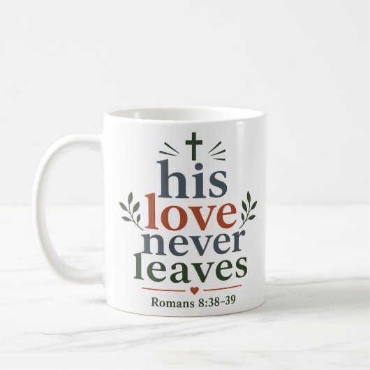 Mug Citation de promesse scripturaire sur Son Amour qu (Gauche)