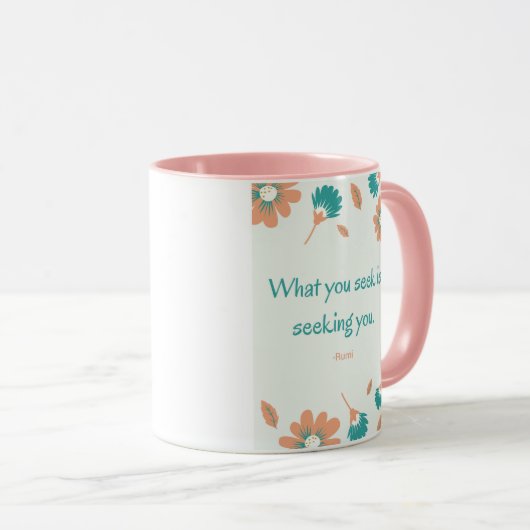 Mug Citation de recherche de Rumi (Devant droit)