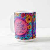 Mug Citation de retraite amusante rose Hustle Inspiriv (Devant gauche)