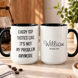 Mug Citation de retraite drôle Nom personnalisé Humour