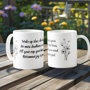 Mug Citation de retraite motivante Simple Fleur