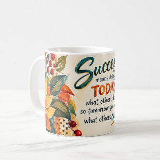 Mug Citation de réussite peinture florale artistique