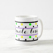 Mug Citation de rire violet jaune Pois verts (Devant droit)
