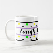 Mug Citation de rire violet jaune Pois verts (Gauche)