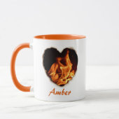 Mug Citation de rumi Coeur de feu des flammes (Gauche)