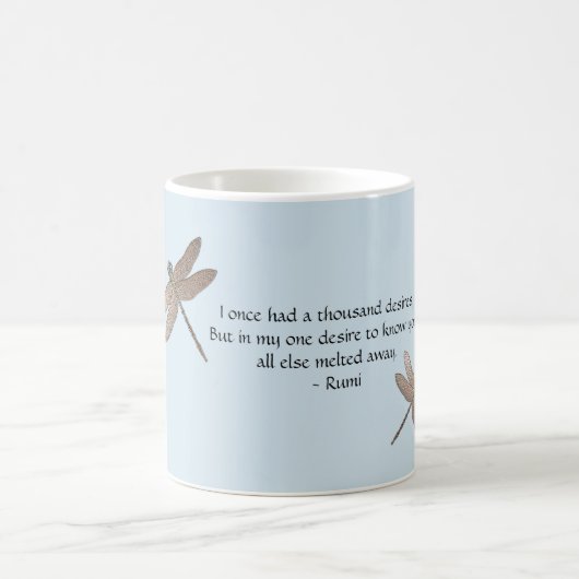 Mug Citation de Rumi Desires et libellule (Centre)