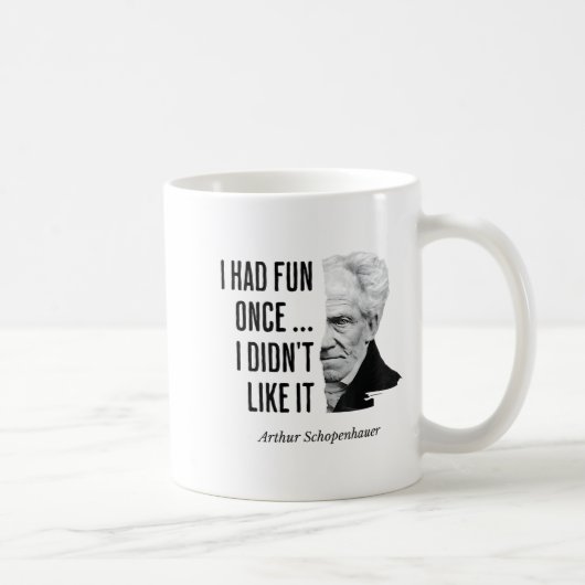 Mug Citation de Schopenhauer Déclaration drôle de phil (Droite)
