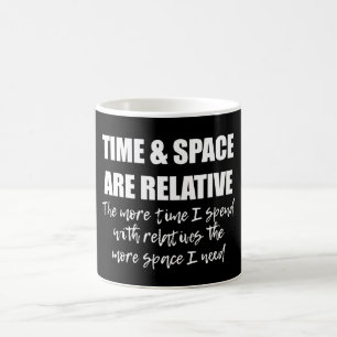 Mug Citation de science drôle en famille noir et blanc
