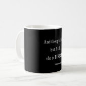 Mug Citation de Shakespeare elle soit de petites mais (Devant gauche)