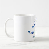Mug Citation de Shakespeare Mortal Fools Bleu et Blanc (Gauche)
