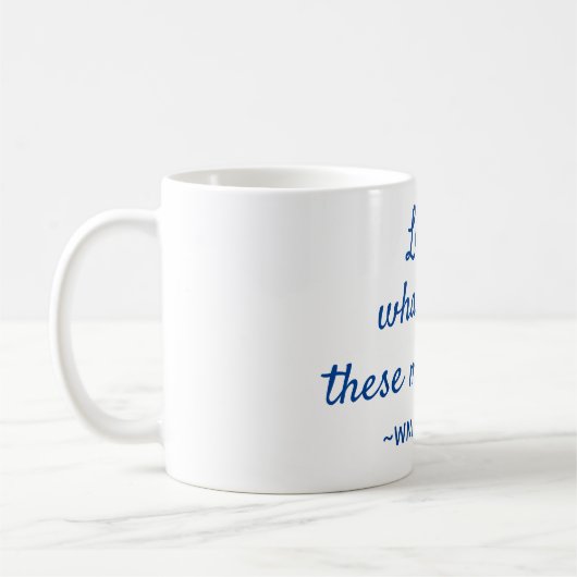 Mug Citation de Shakespeare Mortal Fools Bleu et Blanc (Gauche)