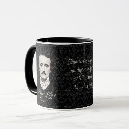 Mug Citation de signature Edgar Allan Poe Gothique Hal (Devant gauche)
