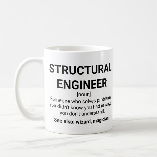 Mug Citation de signification de l'ingénieur structure (Gauche)
