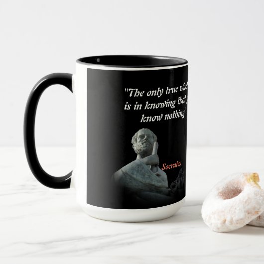 Mug Citation De Socrate Sur La Sagesse (Avec donut)