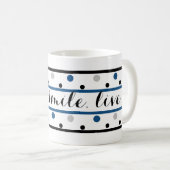 Mug Citation de sourire bleu argent noir Pois (Devant droit)