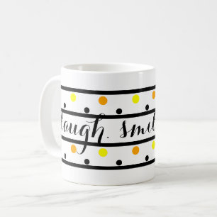 Mug Citation de sourire Pois orange jaune