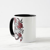 Mug Citation de style tatouage romantique foncé (Devant gauche)