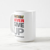 Mug Citation de succès ne jamais abandonner jamais aba (Devant gauche)