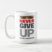 Mug Citation de succès ne jamais abandonner jamais aba (Gauche)