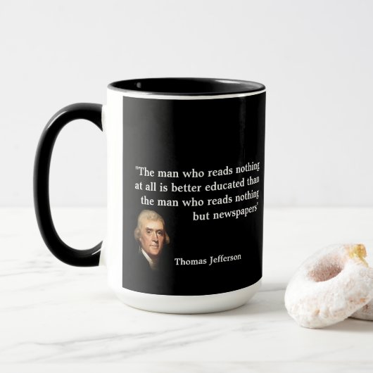Mug Citation de Thomas Jefferson sur les journaux (Avec donut)