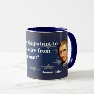 Mug Citation de Thomas Paine sur le devoir du patriote