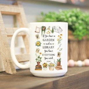 Mug Citation de tournesol et herbes de jardin et de bi