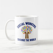 Mug Citation de travail social mignon (Gauche)