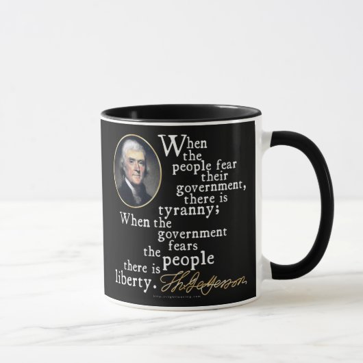 Mug Citation de Tyrannie-Liberté de Jefferson (Droite)