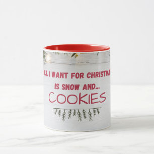 Mug "Citation de vacances sur la neige et les cookies"